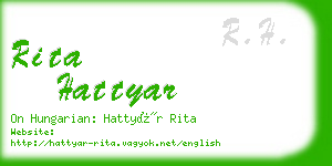 rita hattyar business card